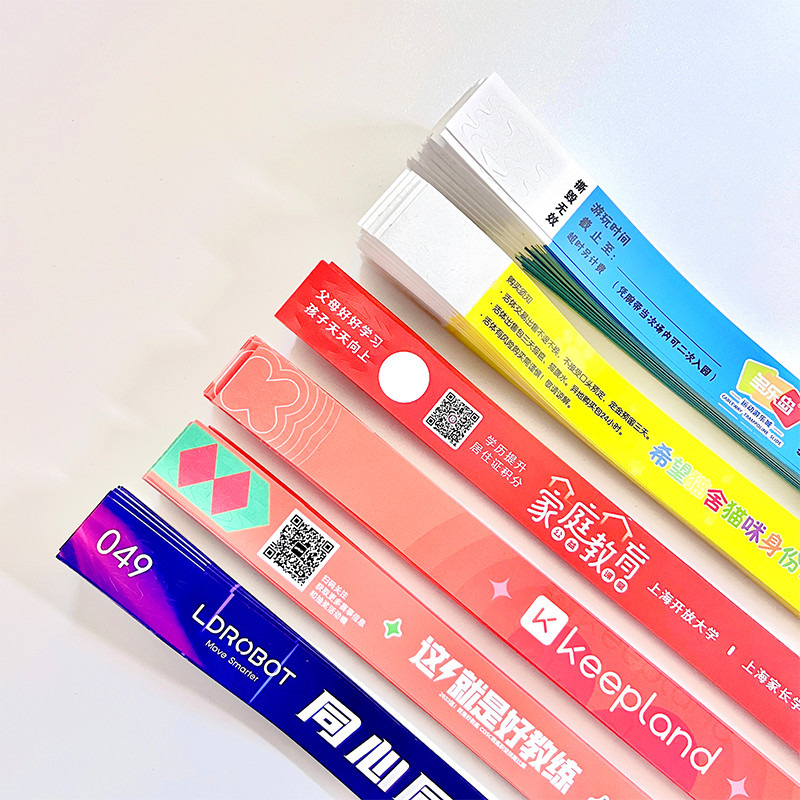 Plain Neon Tyvek Wristbands , Waterproof Number Paper Wristbands For Events