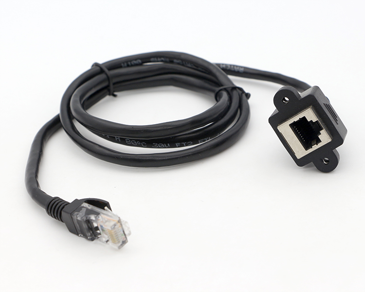 Screw Locking Micro Type C RJ45 Ethernet Male Female USB Panel Mount Cable