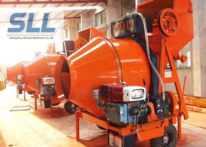 Small Portable Concrete Mixer / Electric Type Self Loading Mixer Concrete