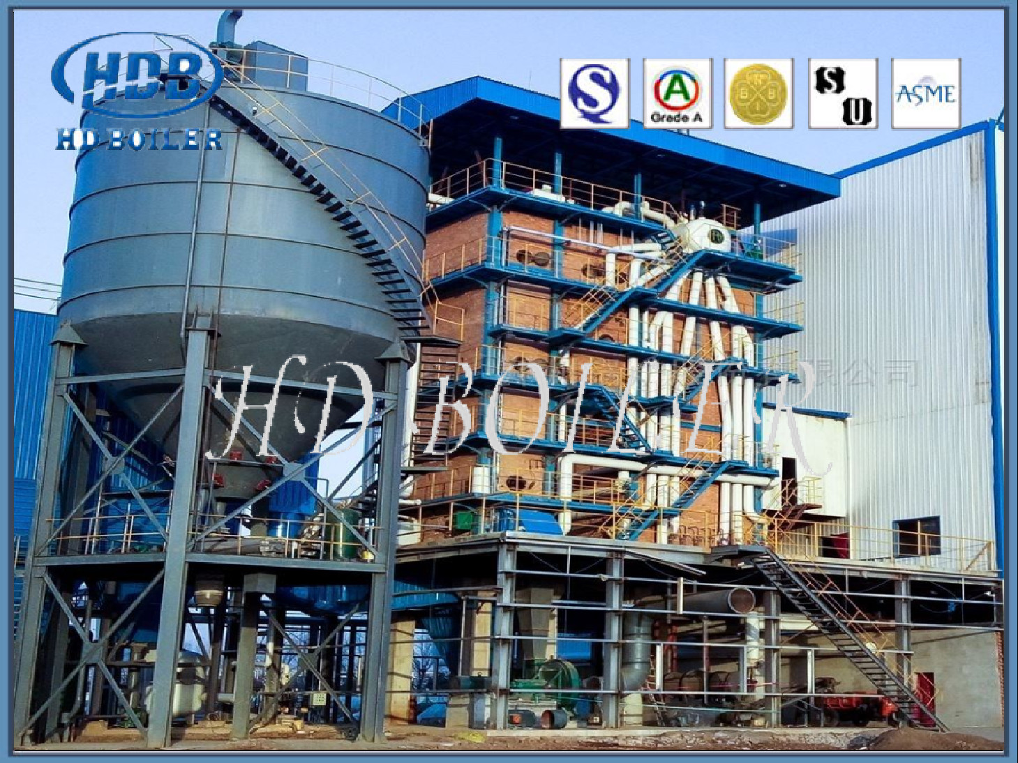 130T / H Coal Fired Power Plant Boiler With Natural Circulation , High Efficiency