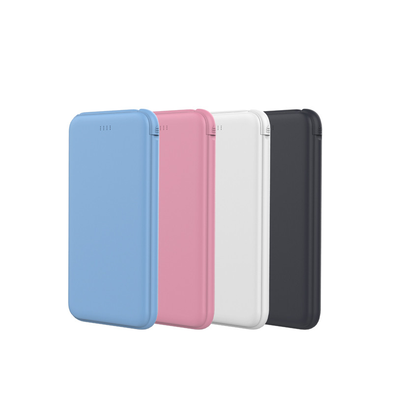 Dual USB Outputs 186g 14mm Inbuilt Cable Power Bank
