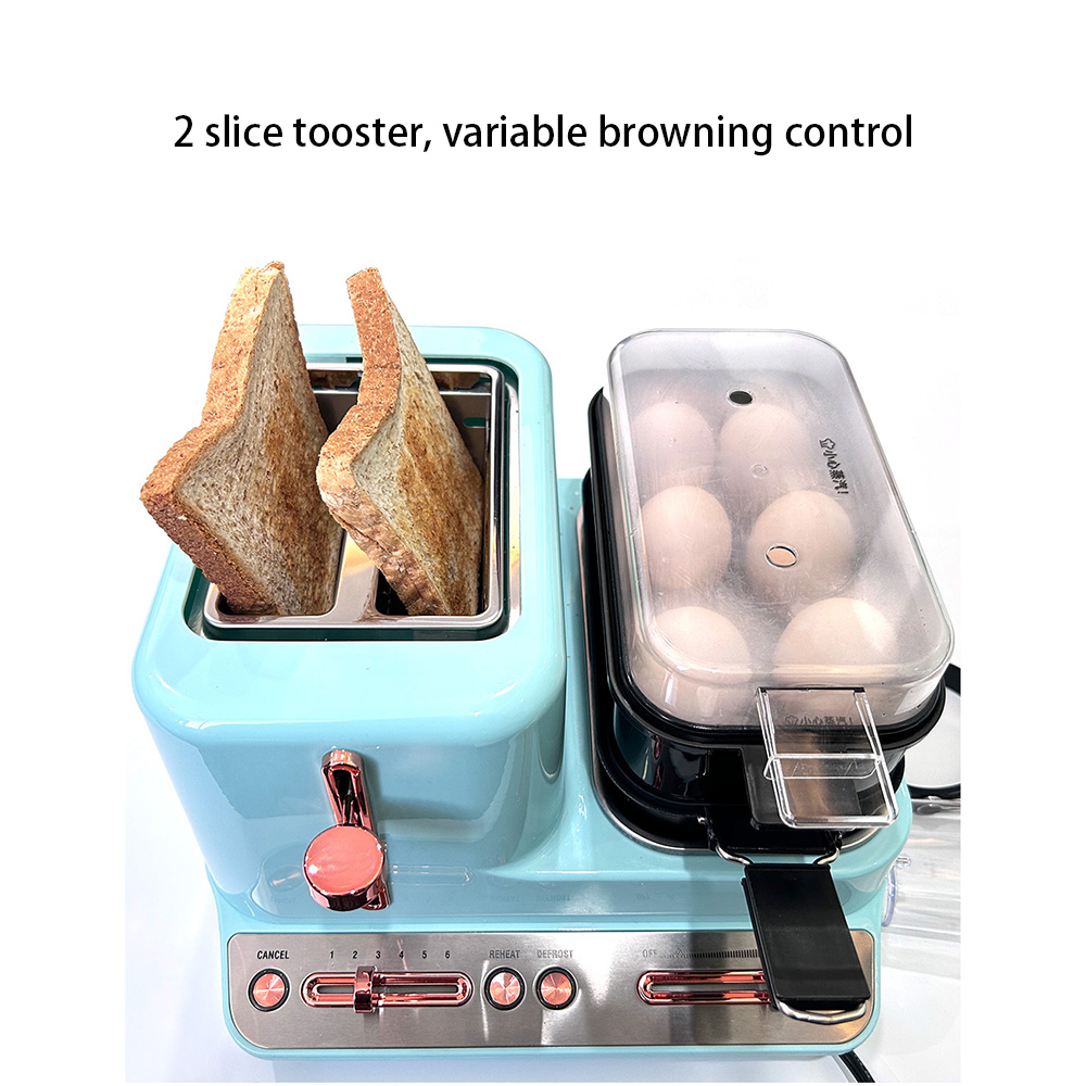 Small 120v 3 In 1 Breakfast Maker Kitchen Appliance With Toaster Frying Pan