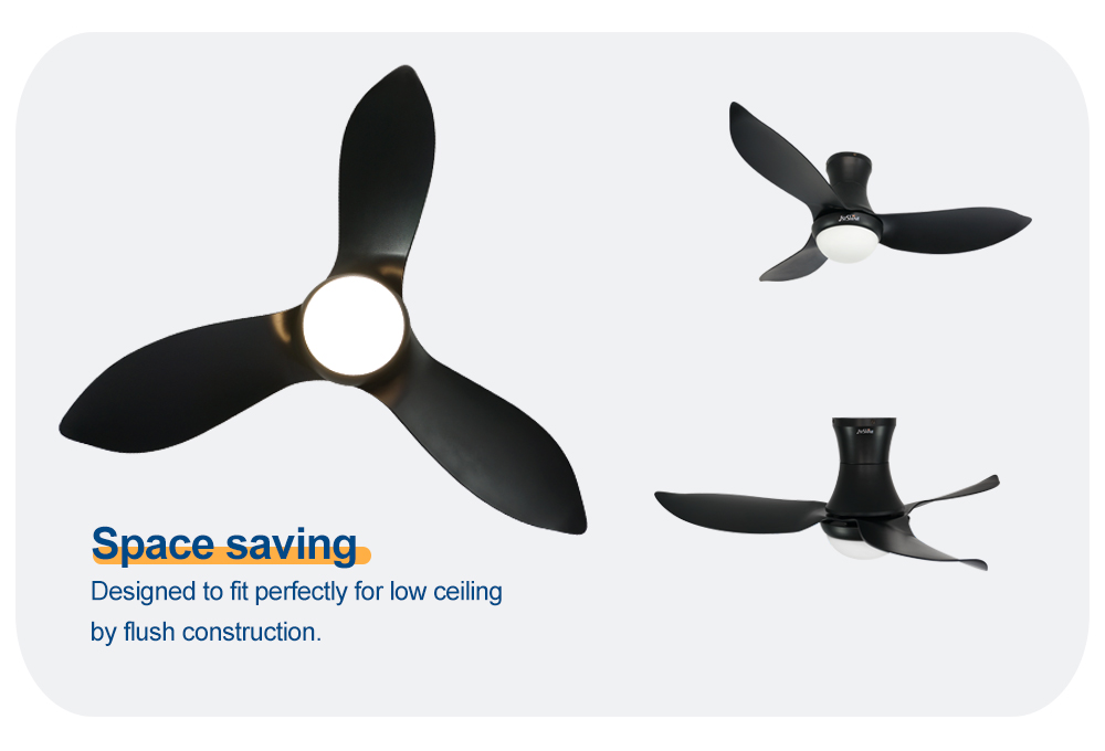 Low Ceilings 1stshine Ceiling Fan 110V/220V Silent with WIFI Control and Flush Mount