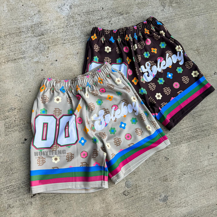 OEM Custom Jersey Polyester Mesh Printing Jogger Sweat Suit Summer Casual Two Piece Shirt Set Boxy Cropped Football Shorts Set