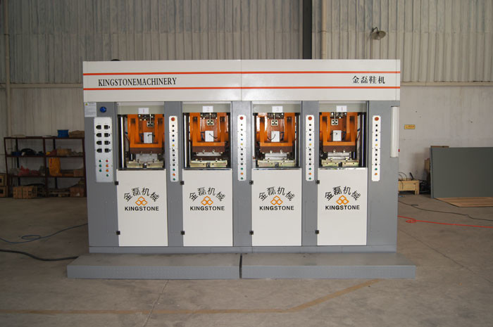 Energy - Saving Four Stations Safety Shoe Sole Making Machine With Servo Motor