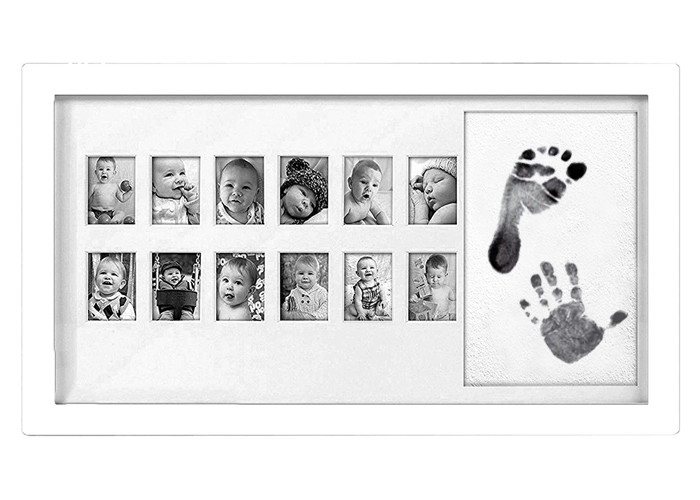 Fashionable Baby'S First Year Picture Frame Hand / Foot Prints Milestone Gifts