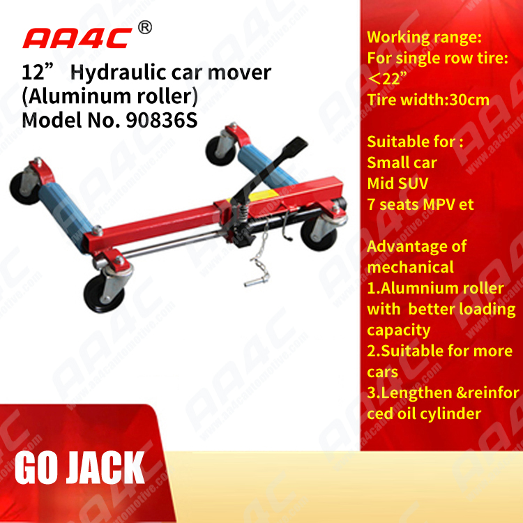 12 inches hydraulic Car Go Jack Car Dolly Car Wheel Moving Dolly Vehicle Positioning Jack 4 wheels dolly