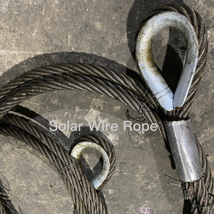 Include Looping Cable Gripper Customized Heavy Duty Steel Wire Rope With Double Hook For Hanging