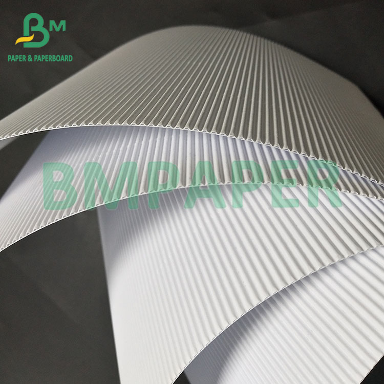 120 +120 GSM 1MM Thicknesses White Two ply Single Sided E Corrugated Board For Cosmetic Case