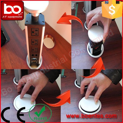 4 Way German Pop Up Sockets for Kitchen/Worktop Hidden Power Socket