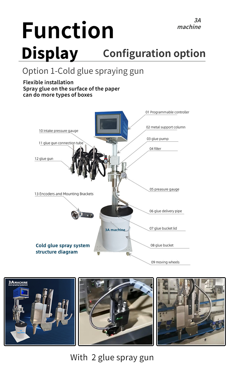 CQT-900 Folder Gluer Automatic Adhesive Head Spray Gun for Box Folding and Gluing