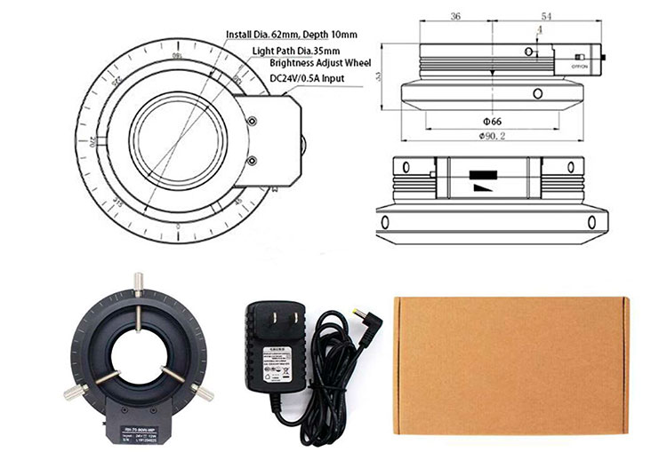 10W Polarizing LED Ring Light A56.0600 Microscope Accessories