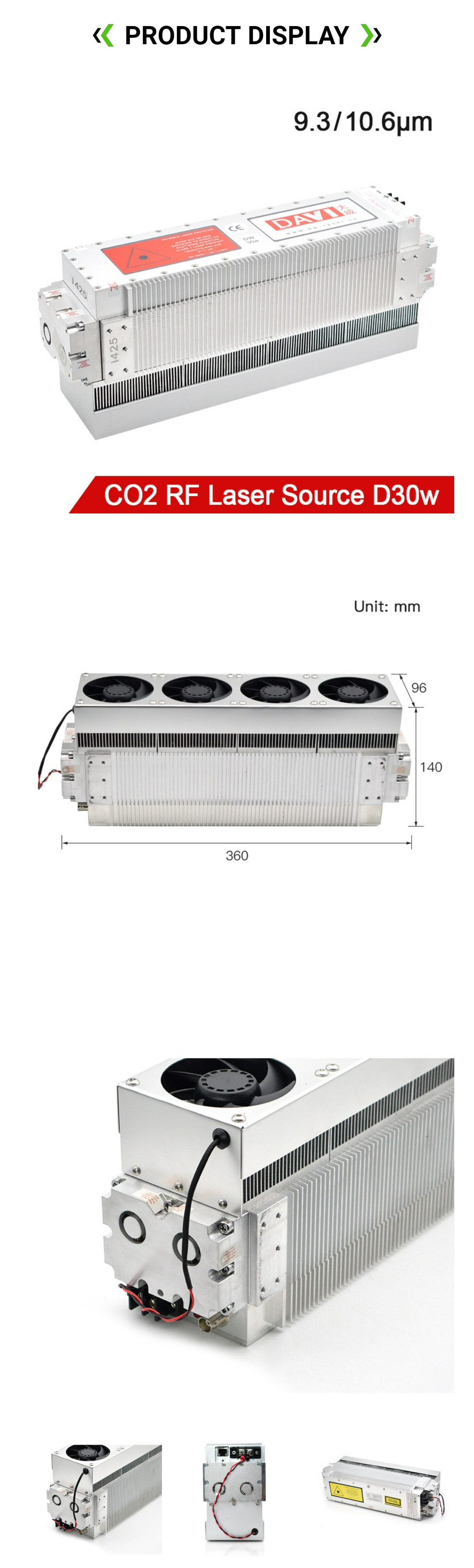 RF Metal Co2 Laser Tube 30W For Laser Marking Engraving Machine