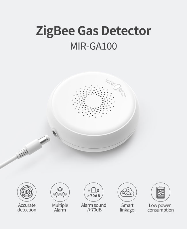 100mA Tuya Gas Detector 12V 0.5A With Power Adaptor Network Alarm