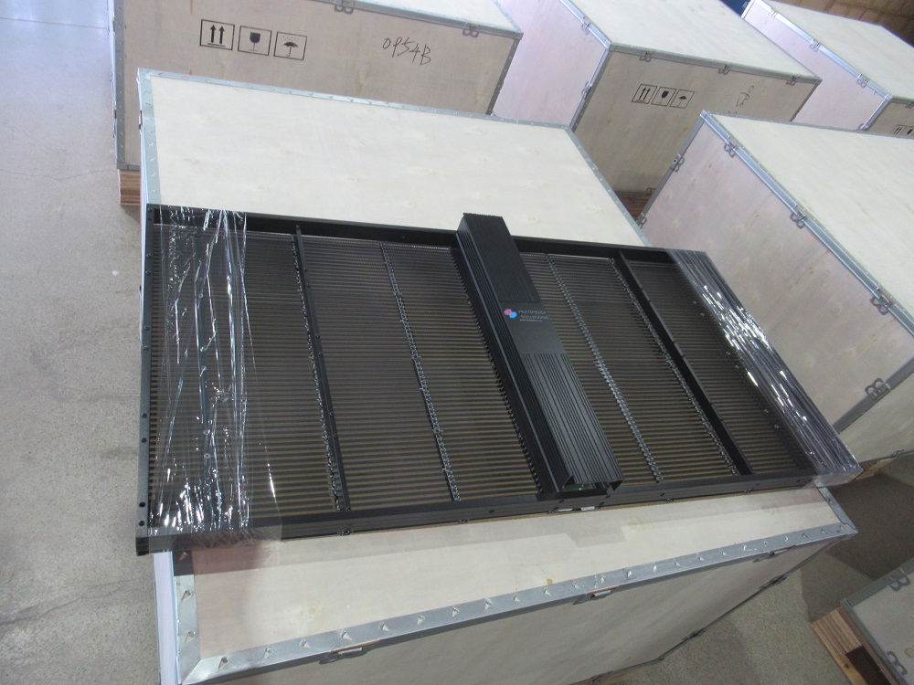 Windows Transparent LED Screen 1000mm Panel Size LED Mesh Screen 32768 Dots/M2 Pixel Density