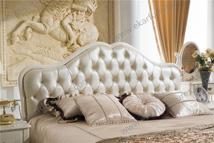 Rococo furniture, solid wood double bed 8009