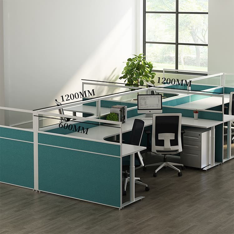 8 Seater Office Workstation Desks Thickness 25mm Modular Cubicle Workstation