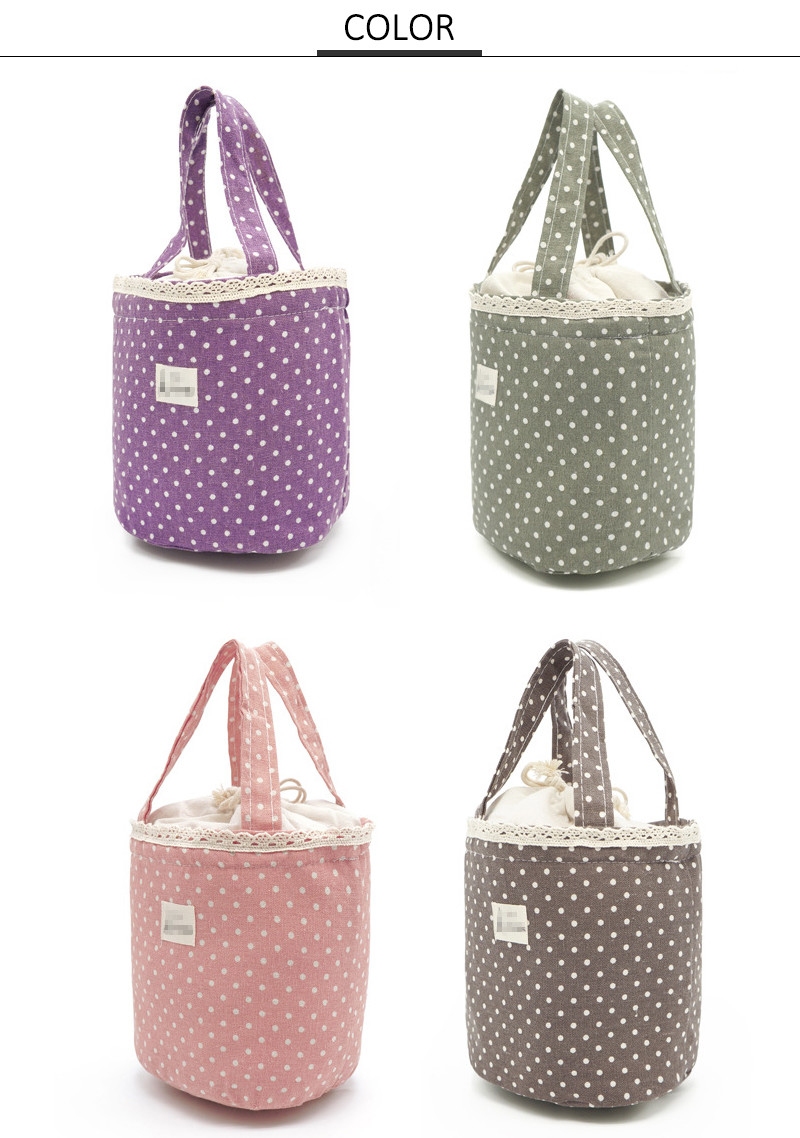 Round Folding H18Cm Thermal Insulated Lunch Bag