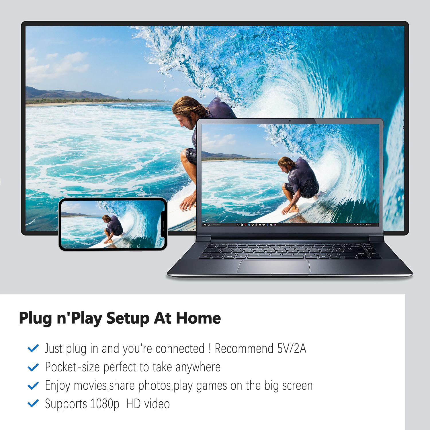 RTL8811CU WIFI Display Dongle RK3036 Mirascreen Google Chromecast