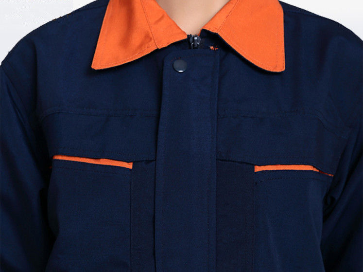 Orange Lapel Long Sleeve Waist Industrial Work Uniform High Visibility Safety Flexibility