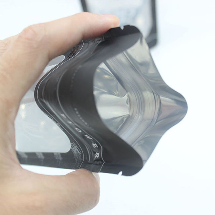 ODM See Through Pouches Resealable Snacks Stand Up Pouch Black SGS