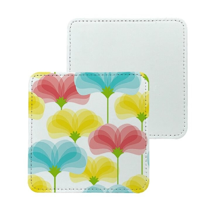 Personalized Blank Sublimation PU Leather Coasters For Sublimation Photos Printing