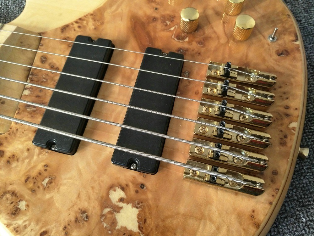 6 Strings Electric Bass Guitar Maple Body Active pickups Bass Guitar Music instruments