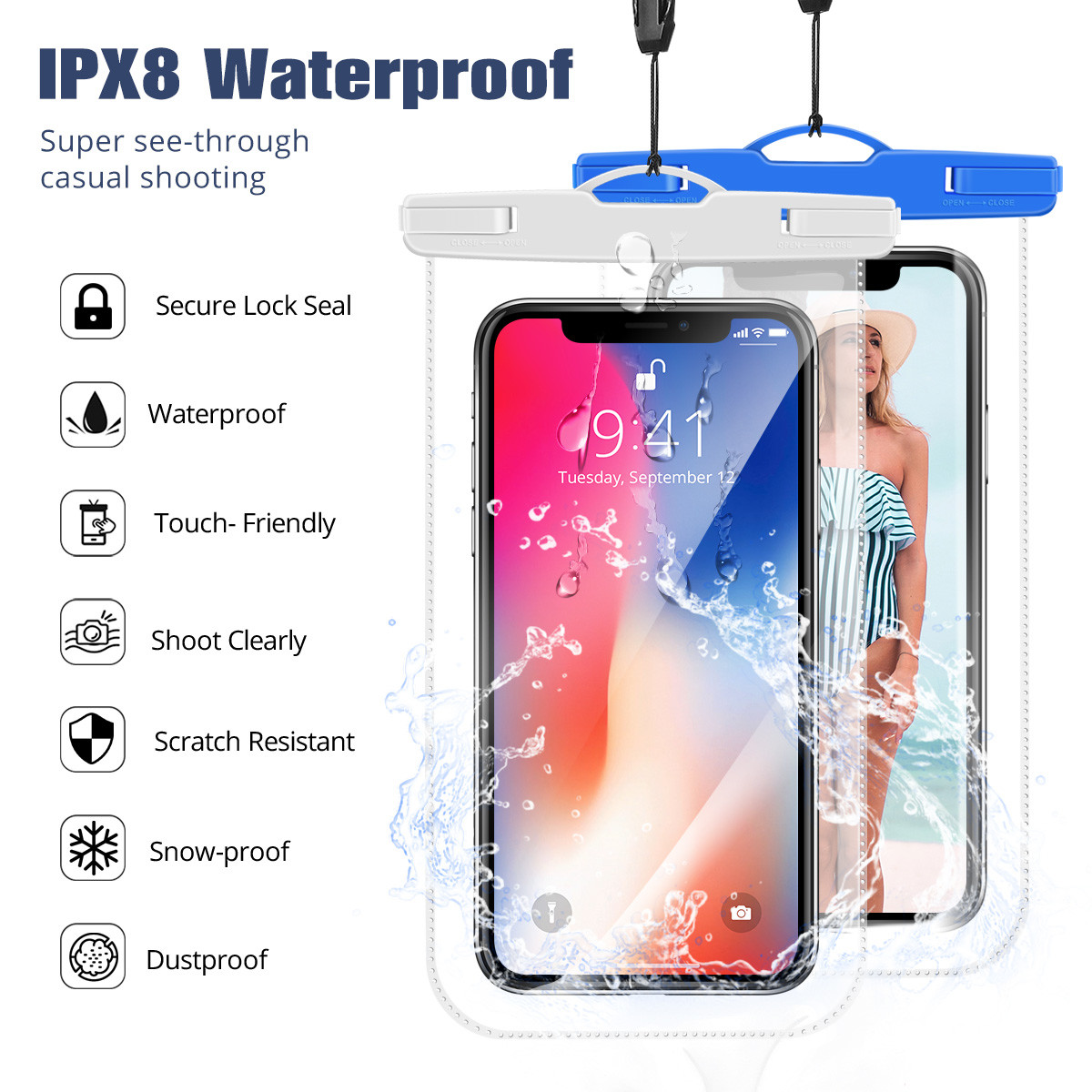 Underwater Phone Waterproof Cover Waterproof Swimming Bag Case Phone Pouch