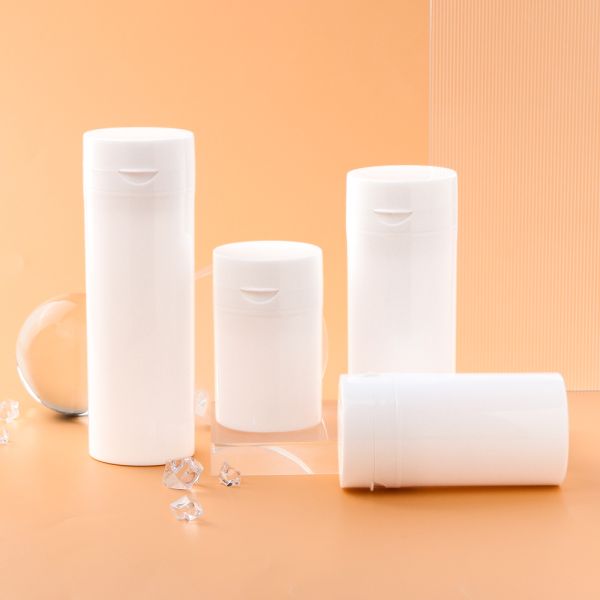 Airless Foam Bottle with Vacuum Dispensing and Flip Cap Closure for PET Cosmetic Packaging