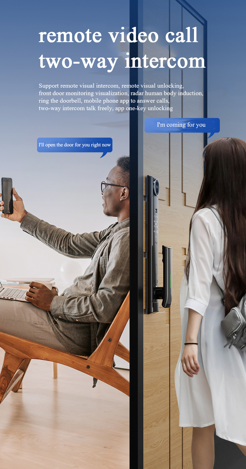 3D Face ID Electronic Entrance Door Locks Apartments Face Recognition Digital Lock