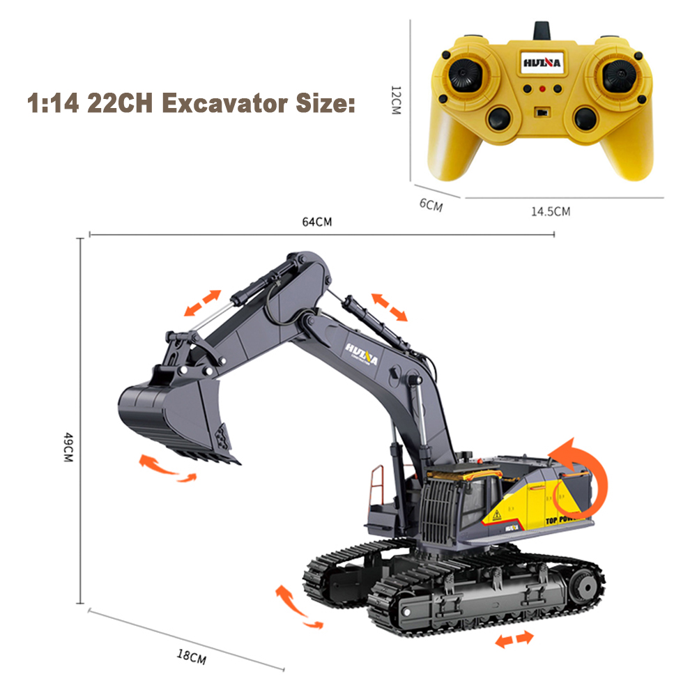 2.4ghz Radio Controlled Excavator Electric Remote Control Toy Car 22CH