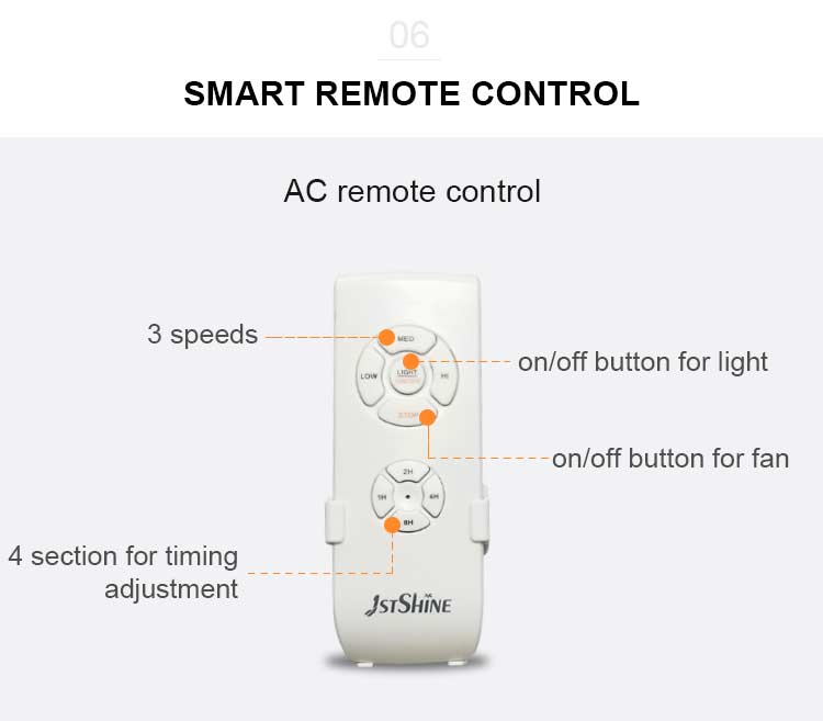 Home Hotel Office Living Room Decoration 42 Inch 110V AC Motor Remote Control Ceiling Fan