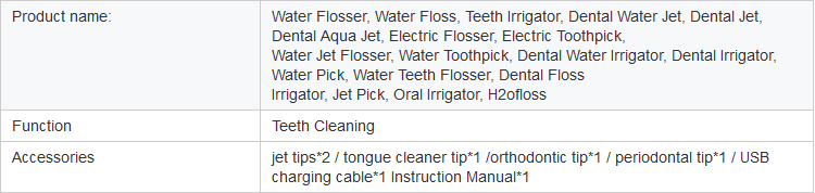 Multimode Electric Cordless Oral Irrigator Manual Tooth Cleaner ABS Material