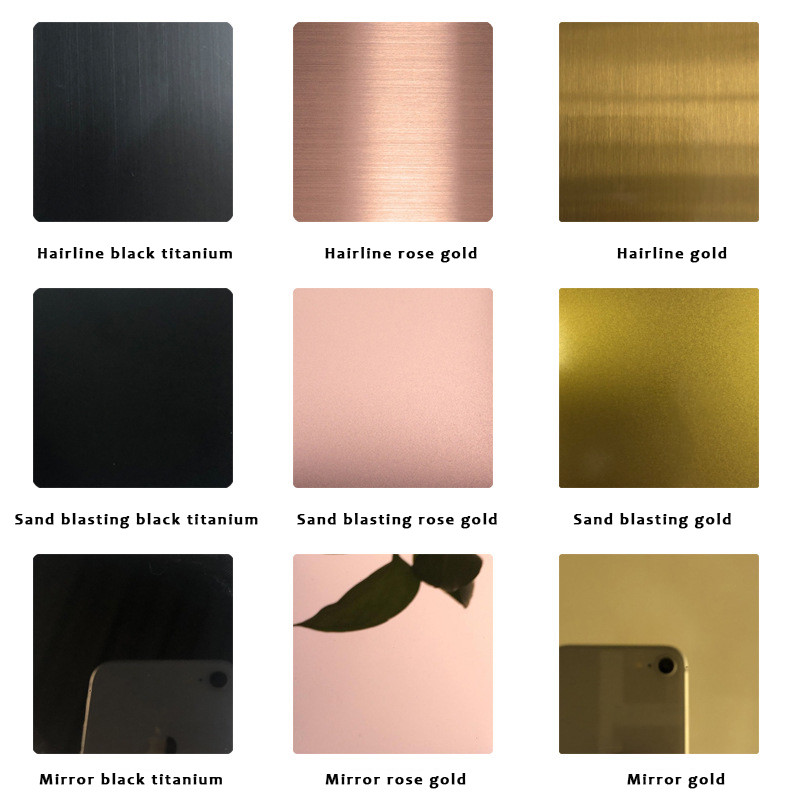 CE Titanium Blue Mirror Finish Stainless Steel Sheet 4x8 Gray Color