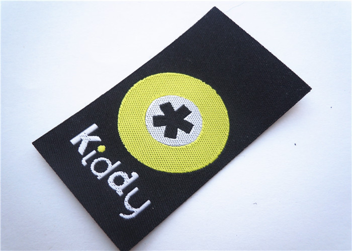 Black Custom Embroidered Name Patches Non Woven With Lightweight