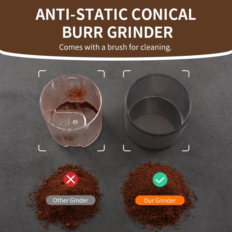 40mm Coffee Conical Burr Grinder Stainless Steel Super Stable Home Coffee Bean Grinder ETL