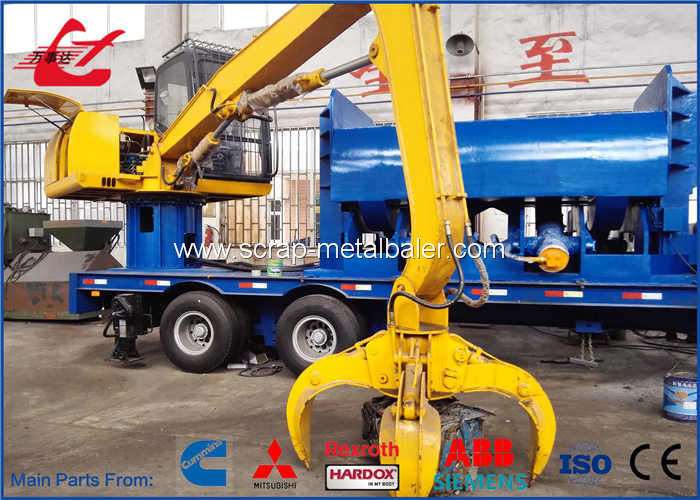 Large Capacity Trailer mounted Scrap Baler Logger For Light Metal Scrap