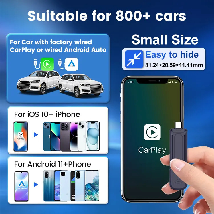 Wired Carplay And Android Auto To Wireless Mini SE5-Pro Ai Box With Steering Wheel Controls