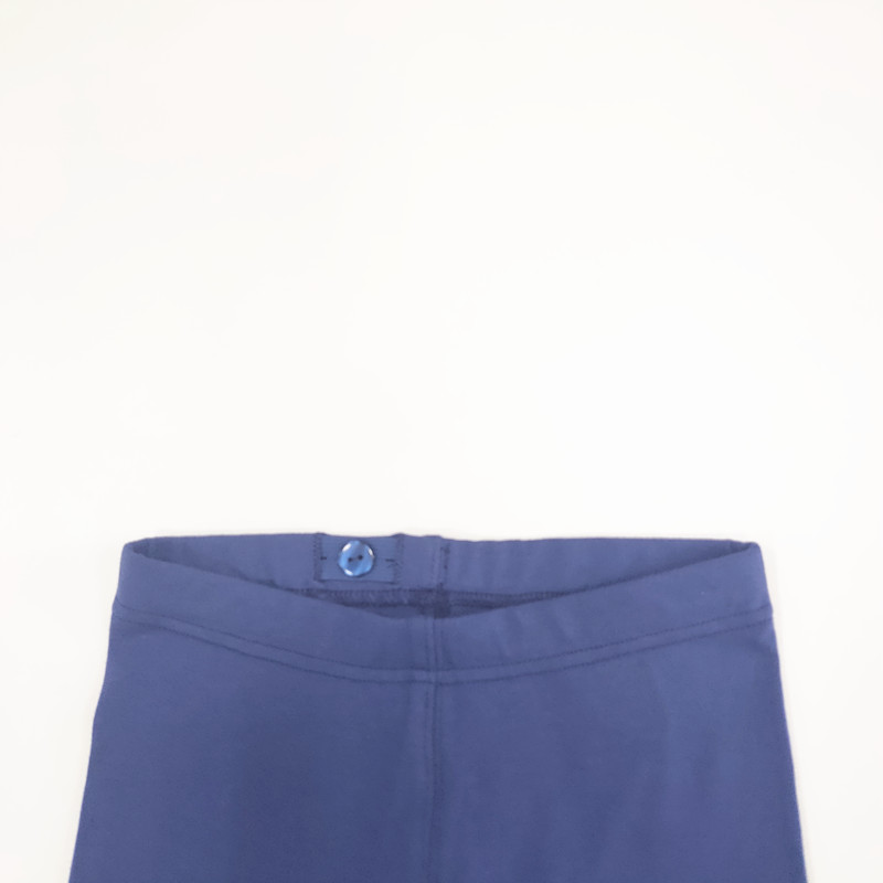 Anti-Wrinkle Knitted Cotton/Spandex Little Girl Leggings with Waistband Button