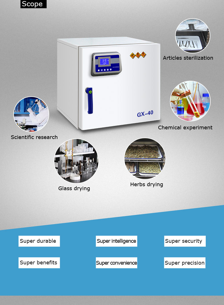CE 50Hz Laboratory Dryer Oven 40L Sterilization Drying Oven Insulation