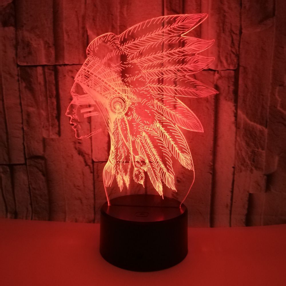Africa Chieftain 3D night Lights Colorful Touch LED Vision Gifts Decorative Characters table lamp