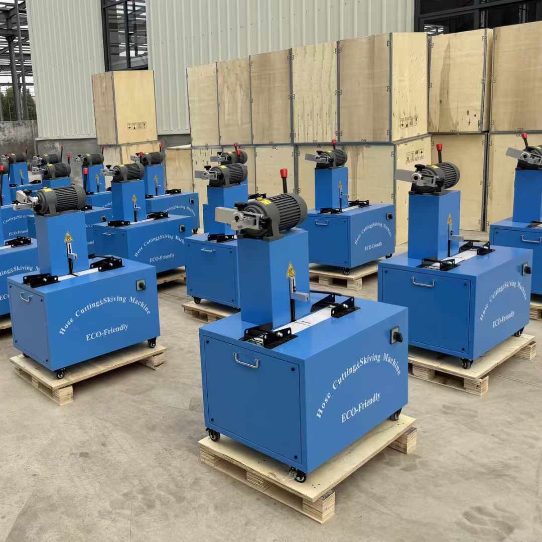 High Performance Electric 2 Inch 6 Layers Hose Cutting And Skiving Machine With Blade Protective Cover