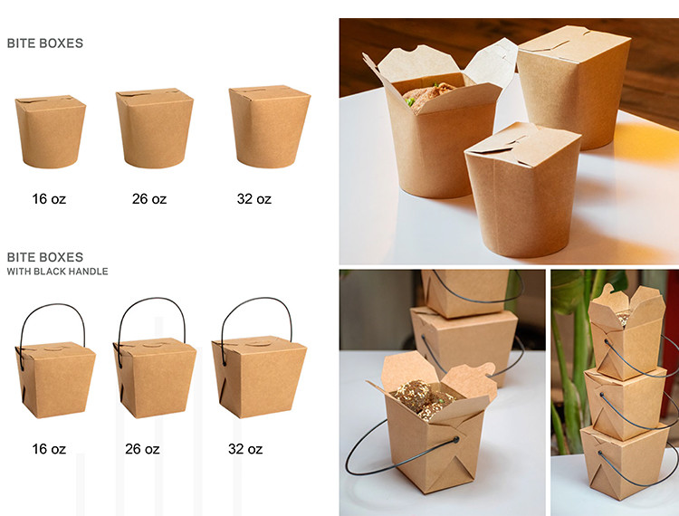 Custom Printed Greaseproof Kraft Paper Takeaway Box