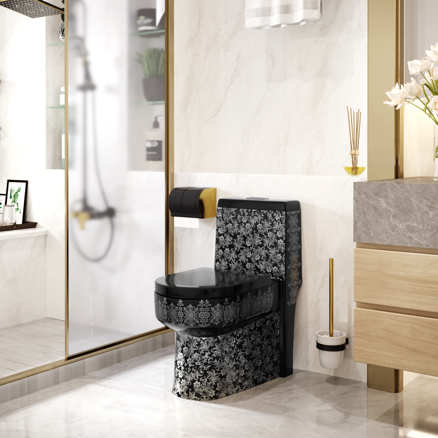 Floor Mounted 3L 6L 1 Piece Comfort Height Toilet Super Swirl Flush