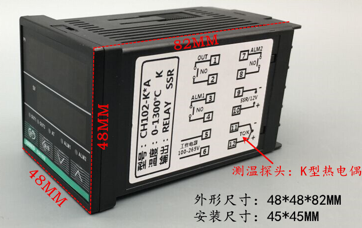 CH402 pt100 2 relay output digital temperature control thermostat controller