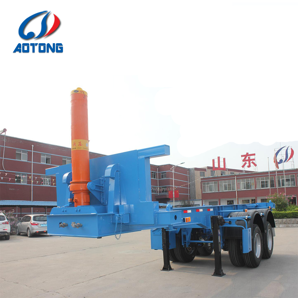 50 Ton Capacity Low Boy Truck Semi Trailer with Hydraulic Ramp and Main Beam Q345B