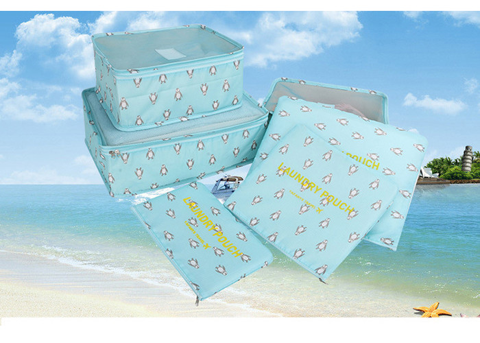 Cartoon travel storage bag 6pcs set luggage sorting sub-bags clothing travel bag