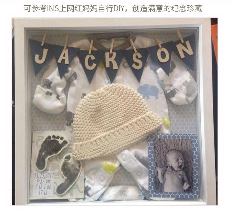 Memory Shower Shadow Box Baby ID Band Footprint First time Use Accessory