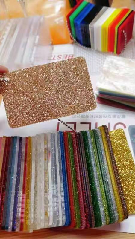 1220x2440mm Glitter Acrylic Sheet 3mm Customized Design Virgin Grade