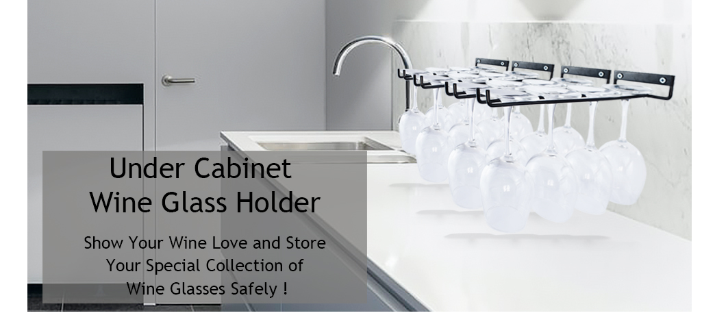 Upgrade Your Kitchen with this 11.8 Inch Wine Glass Holder Under Cabinet Hanging Rack